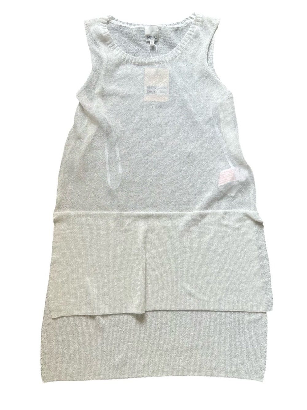 NWT Minkpink METALLIC KNIT TUNIC Cover Up Off White Medium